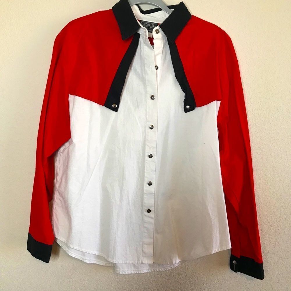 Vinatge roughrider cut out back button‎ up shirt